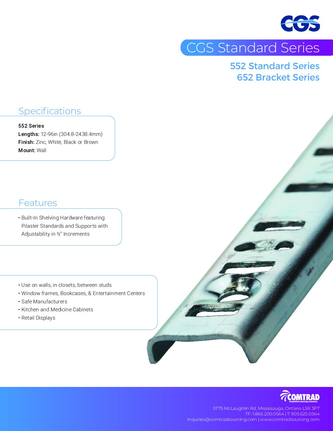 COMTRAD - Sell Sheet -552 Standard & 652 Bracket Series - ENGLISH
